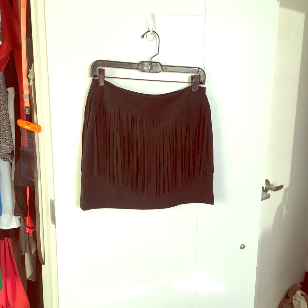 Fringe Suede Mini Skirt